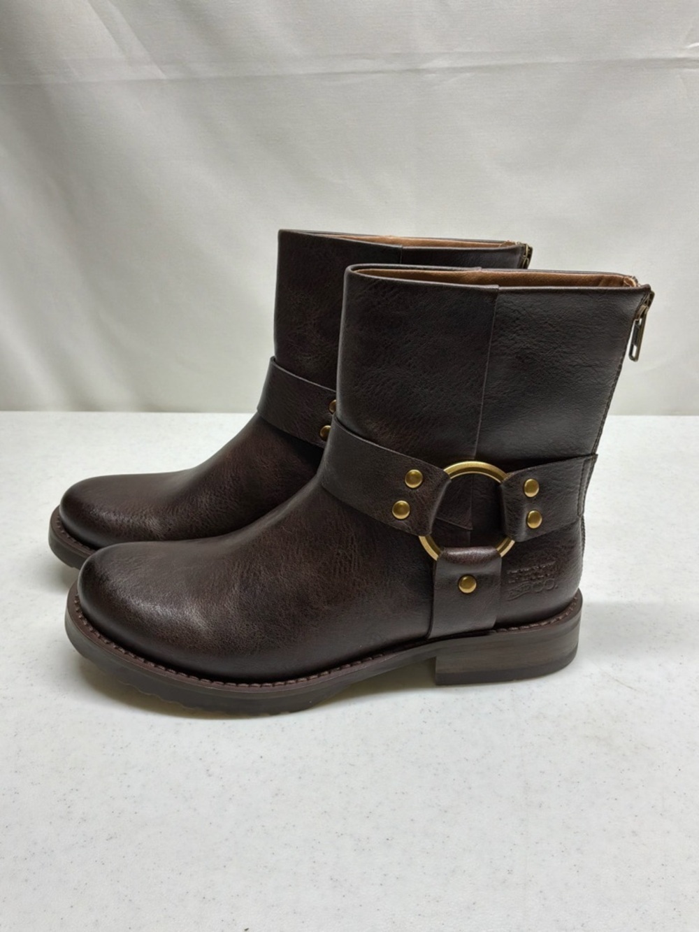 Frye And Co. Chesnee Harness Short Dark Brown Moto Women's Size 6M